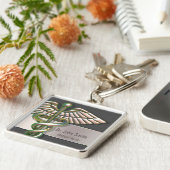 Chrome Holographic 3D Medical Caduceus Sleutelhanger (Zijkant)