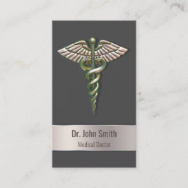 Chrome Holographic 3D Medical Caduceus Visitekaartje