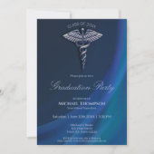 Chrome Holographic Medical Caduceus Afstuderen Kaart (Voorkant)
