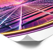 Chrome Horizon — Retro Synthwave Zonsondergang Poster (Hoek)