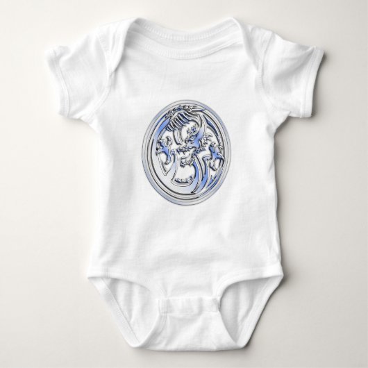 Chrome in Dragon badge on Carbon Fiber Print Romper (Voorkant)