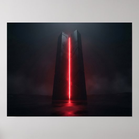 Chrome Infinity Beeldhouwwerk Futuristisch Abstrac Poster (Voorkant)