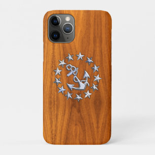 Chrome jacht vlag Nautical Teak Wood Decor Case-Mate iPhone Case