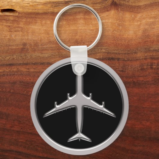 Chrome Jet Airplane Sleutelhanger (Voorkant)