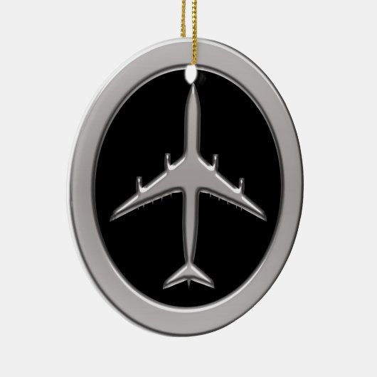 Chrome Jet-vliegtuig Keramisch Ornament (Rechts)