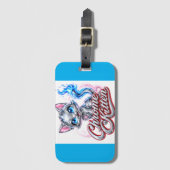 Chrome Kitten Bagage Label Voor Reizen, Kamperen,  (Voorkant (verticaal))
