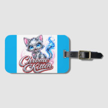 Chrome Kitten Bagage Label Voor Reizen, Kamperen, 