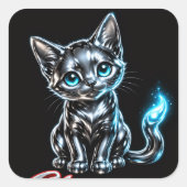 Chrome Kitten Decal Stickerblad Vierkante Sticker (Voorkant)