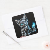 Chrome Kitten Decal Stickerblad Vierkante Sticker (Envelop)