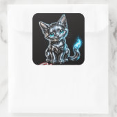 Chrome Kitten Decal Stickerblad Vierkante Sticker (Tas)