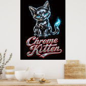Chrome Kitten Fijn Kunst Wand Portret Poster (Keuken)