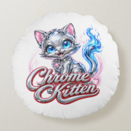 CHROME KITTEN katoenen kussensloop Rond Kussen