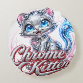 CHROME KITTEN katoenen kussensloop Rond Kussen (Achterkant)