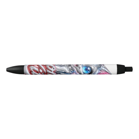 Chrome Kitten Pen met zwarte inkt (Voorkant)