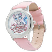 Chrome Kitten stijl diva meisjes horloge (Gekanteld)