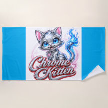 Chrome Kitten strandhanddoek