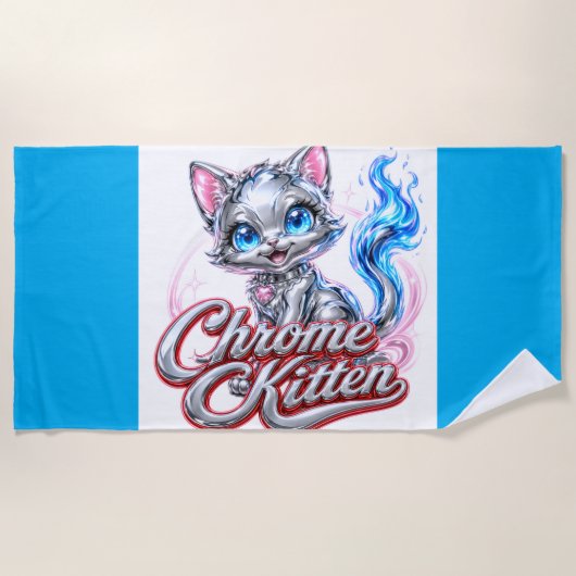 Chrome Kitten strandhanddoek Strandlaken (Voorkant)
