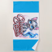 Chrome Kitten strandhanddoek Strandlaken (Voorkant)