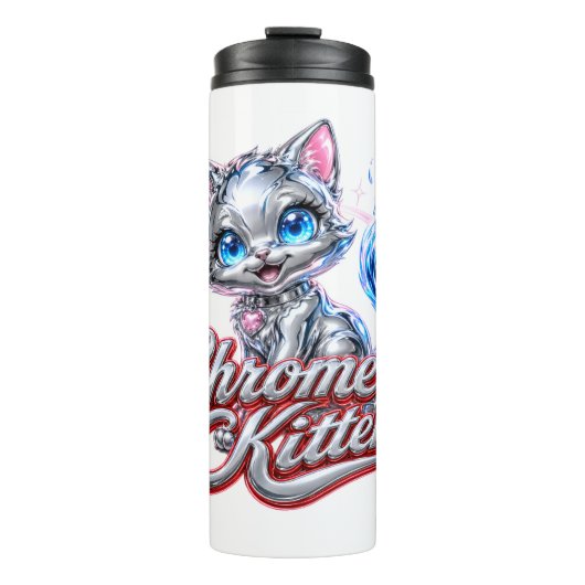 CHROME KITTEN Thermische Tumbler Thermosbeker (Voorkant)