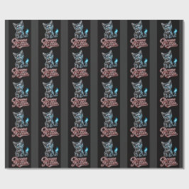 Chrome Kitten Zwart Inpakpapier