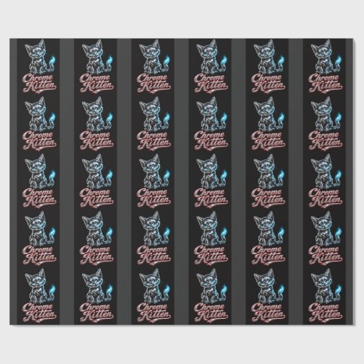 Chrome Kitten Zwart Inpakpapier (Vlak)