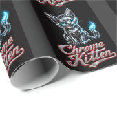 Chrome Kitten Zwart Inpakpapier (Rol Hoek)