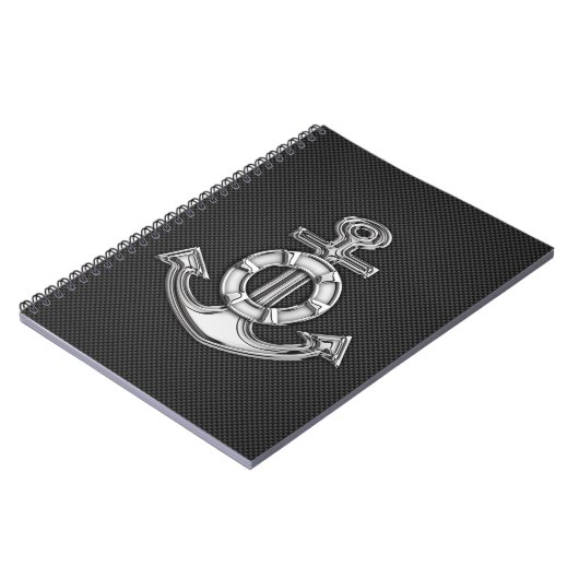 Chrome Lifesaver Anchor op koolstofvezel Notitieboek (Linkerzijde)