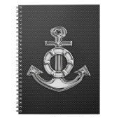 Chrome Lifesaver Anchor op koolstofvezel Notitieboek (Voorkant)