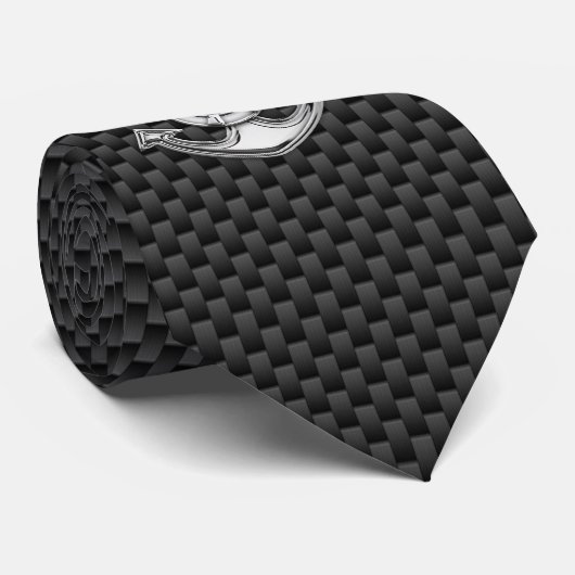 Chrome Lifesaver Anker op Carbon Fiber print Stropdas (Opgerold)