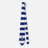 Chrome Lifesaver op de Nautical Navy Blue Stripes Stropdas (Voorkant)