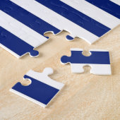 Chrome like Anchor Design on Navy Stripes Legpuzzel (Zijkant)