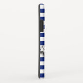 Chrome like Anchor Graphic on Navy Stripes Case-Mate iPhone Case (Achterkant/rechts)