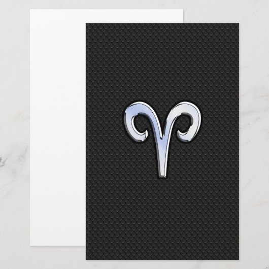 Chrome like Aries Zodiac Sign Briefpapier (Voorkant / Achterkant)