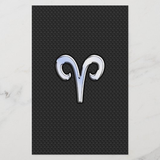 Chrome like Aries Zodiac Sign Briefpapier (Voorkant)