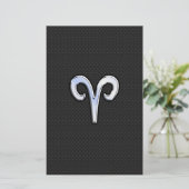 Chrome like Aries Zodiac Sign Briefpapier (Staand voorkant)