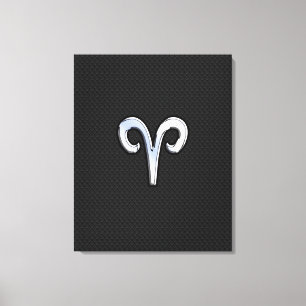 Chrome like Aries Zodiac Sign Canvas Afdruk