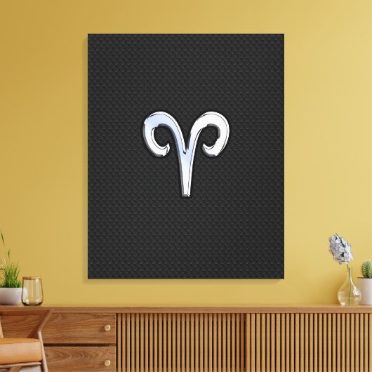 Chrome like Aries Zodiac Sign Canvas Afdruk (Insitu (Woonkamer))