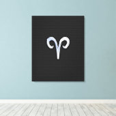 Chrome like Aries Zodiac Sign Canvas Afdruk (Insitu (Houten vloer))