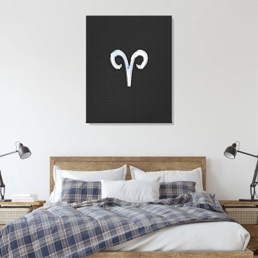 Chrome like Aries Zodiac Sign Canvas Afdruk (Insitu (Slaapkamer))