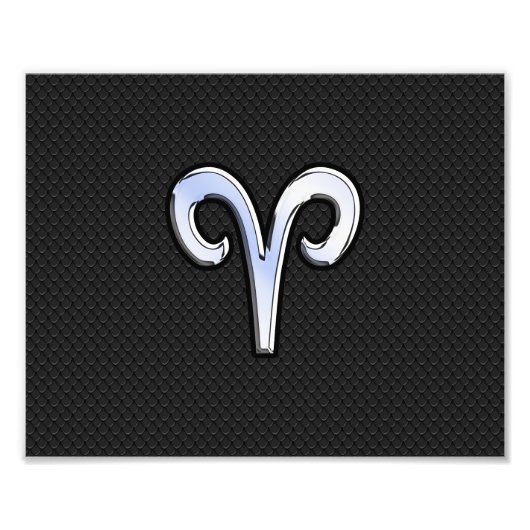 Chrome like Aries Zodiac Sign Foto Afdruk (Voorkant)