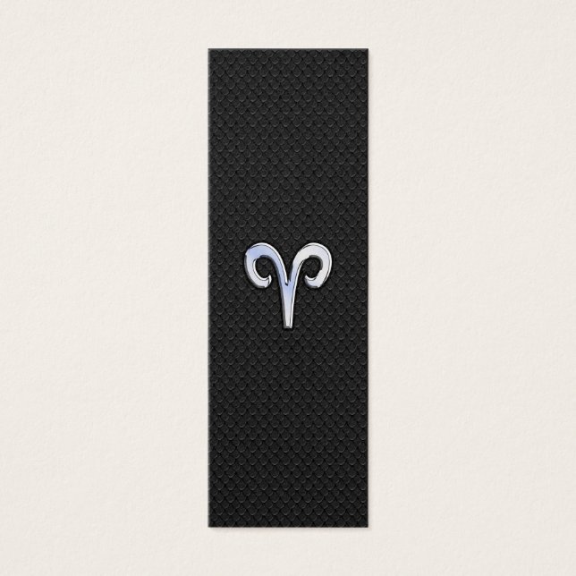 Chrome like Aries Zodiac Sign Mini Visitekaartjes (Voorkant)