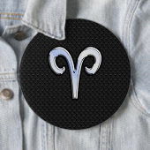 Chrome like Aries Zodiac Sign Ronde Button 6,0 Cm (In situ)
