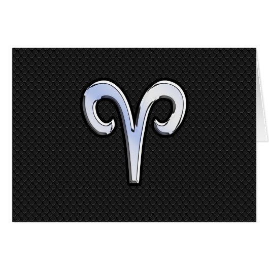Chrome Like Aries Zodiac Symbol (Voorkant Horizontaal)