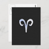 Chrome Like Aries Zodiac Symbol Briefkaart (Voorkant / Achterkant)