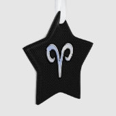 Chrome Like Aries Zodiac Symbol Ornament (voorkant)