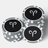 Chrome Like Aries Zodiac Symbol Poker Chips (Opstapeling)