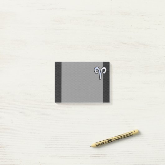 Chrome Like Aries Zodiac Symbol Post-it® Notes (Op bureau)