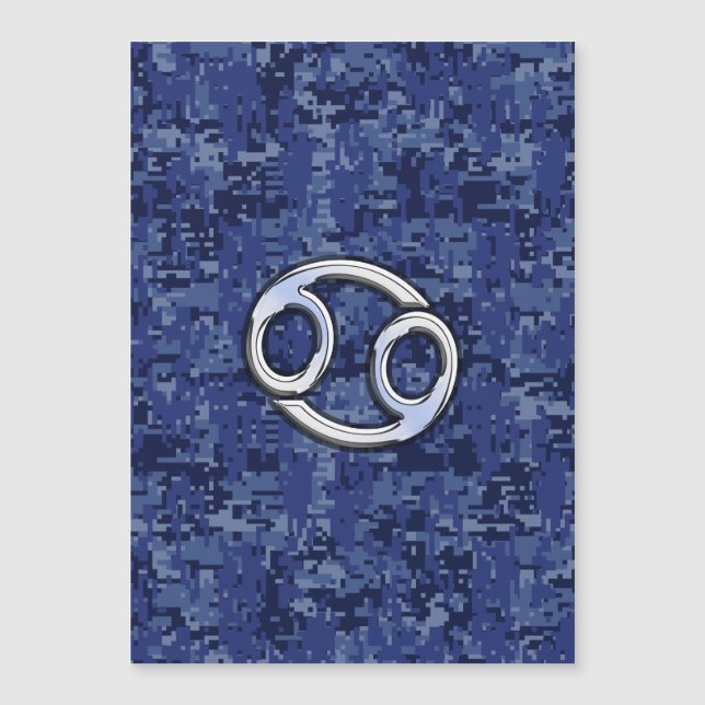 Chrome like Cancer Sign op Blue Digital Camo (Voorkant)