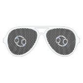 Chrome like Cancer Zodiab Sign on Black Aviator Zonnebril (Voorkant)