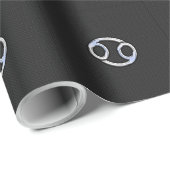 Chrome like Cancer Zodiab Sign on Black Cadeaupapier (Rol Hoek)